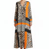 Women's Summer Dress Midi Long Sleeve | Geometric Print
