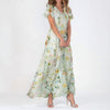 Women's Summer Dress Floral Maxi | Long Sleeve Dress
