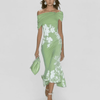 Women's Summer Dress Off Shoulder Midi | Floral Casual Slip Dress