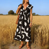 Women's Summer Dress Midi | Abstract Print Dress