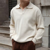 Men's Polo Shirt Long Sleeve | Textured Casual Shirt