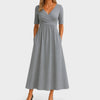 Women's Summer Dress Midi | Flattering V Neckline Pockets