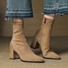 Women's Cowboy Boots Ankle Block Heels | Suede Ankle Boots
