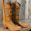 Women's Cowboy Boots Mid Calf | Embroidered Sunflower