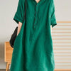 Women's Summer Dress Casual Button Up | Linen Shirt Dress