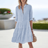 Women's Summer Dress Midi | Striped Casual Dress