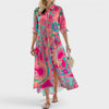 Women's Summer Dress A Line Long Sleeve Midi | Floral Dress
