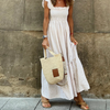 Women's Summer Dress Gingham Maxi | V Neck Dress