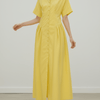Women's Summer Dress Midi | Buttoned Pleated Dress