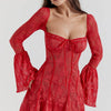 Women's Summer Dress Lace Mini | Bell Sleeve Dress