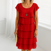 Women's Summer Dress Midi Short Sleeve | Layered Dress
