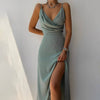 Women's Summer Dress Midi | Slit V Neck Dress